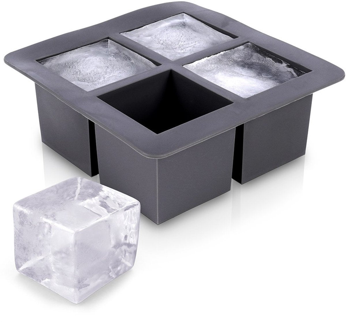 Home styling ijsblokjes maker 4 ijsblokken - zwart