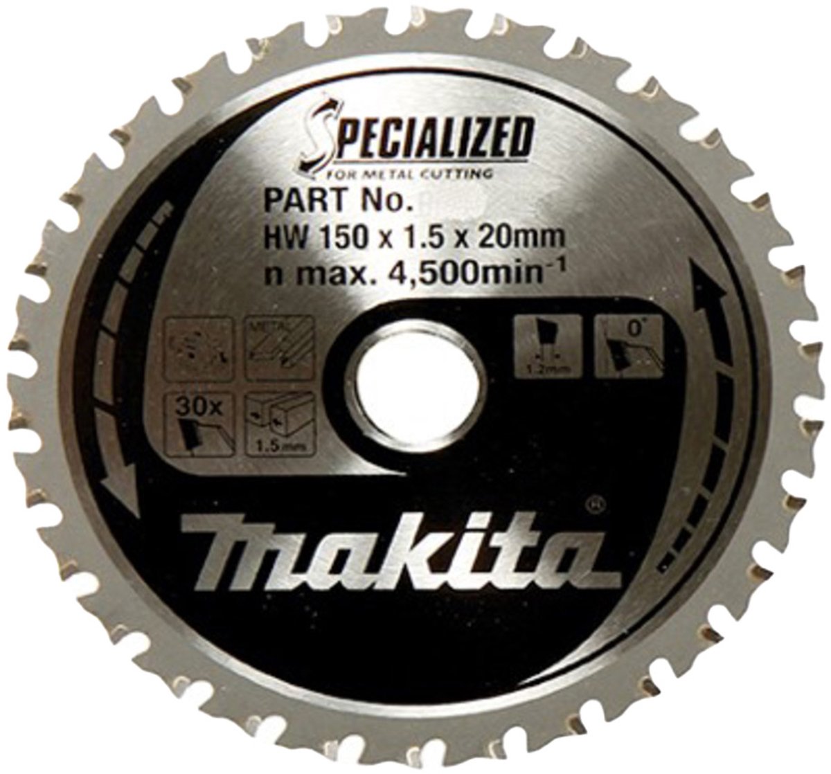Makita accessoires makita cirkelzaagblad voor metaal | specialized | ø 150mm asgat 20mm 32t - b-47036