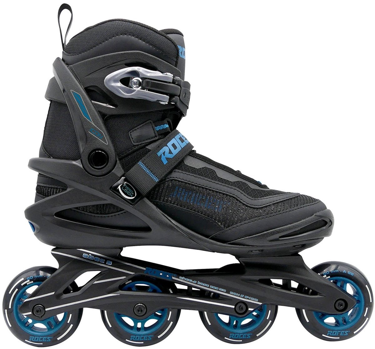 Roces icon x 80 skeelers - inline skates - zwart blauw - maat 45