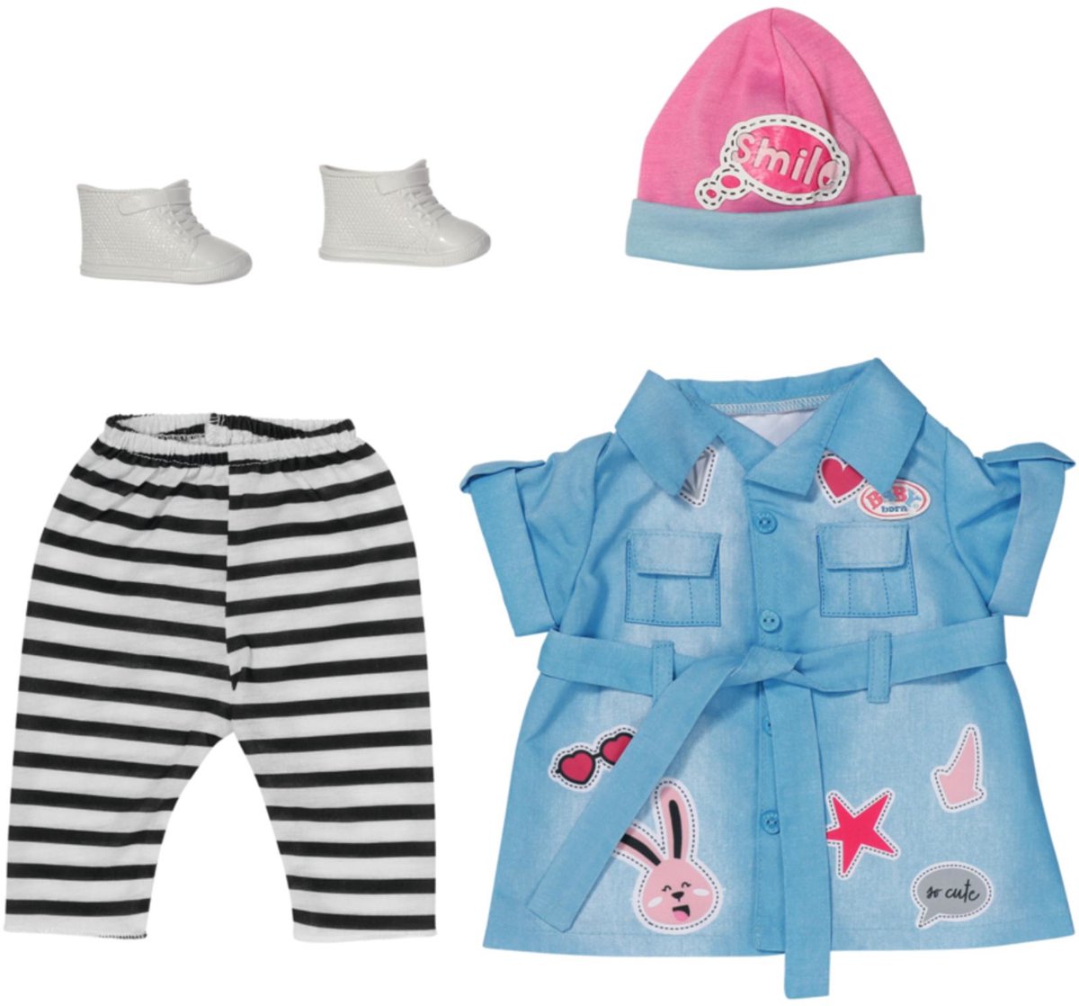 Baby born deluxe jeansjurk - poppenkleding 43 cm