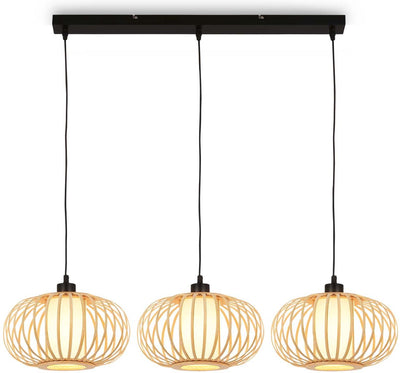 Briloner - rotti - hanglamp, 120 cm, 3x e27, max. 10w, houtkleurig