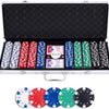 Longfield pokerset in zilveren koffer met 500 chips (11,5 g) – compleet met kaarten, dealer button dobbelstenen – engelhart