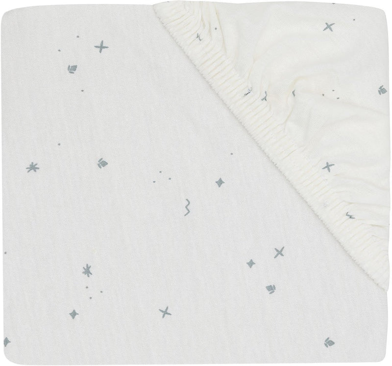 Jollein baby - hoeslaken jersey 70 75x140 150cm - ledikant babybed - zacht katoen - twinkling sea green