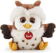 Trudi - classic knuffel uil gek 19 cm - handgemaakt in italie - hoge kwaliteit pluche knuffel - knuffeldier voor jongens en meisjes - wit bruin - 19x19x16 cm maat s