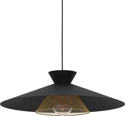 Eglo grizedale hanglamp - e27 - ø 50 cm - zwart|goud - staal