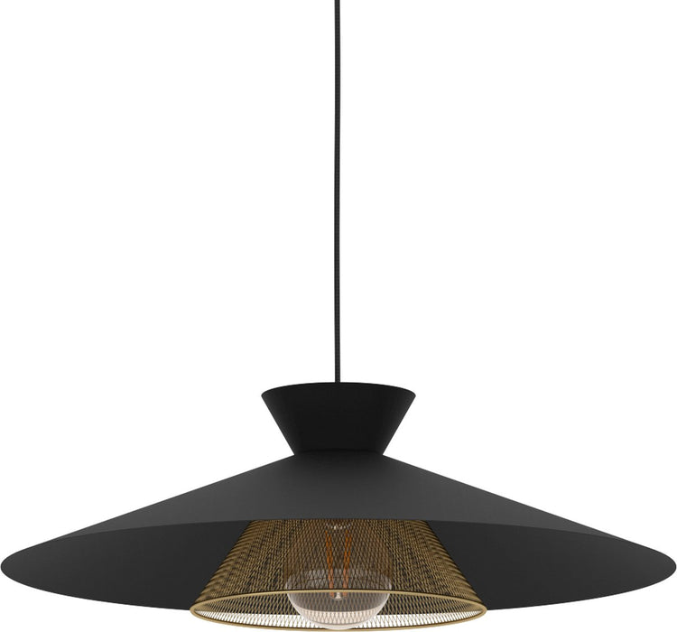 Eglo grizedale hanglamp - e27 - ø 50 cm - zwart|goud - staal