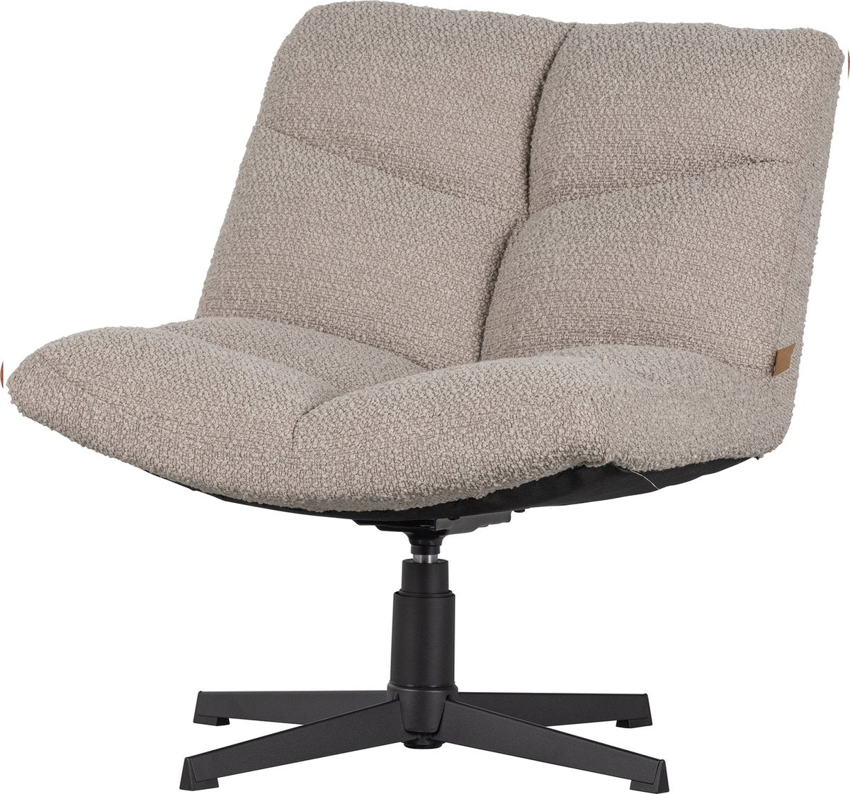 Woood vinny draaifauteuil - bouclé - zand - 80x75x75