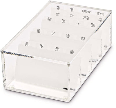 Maul box voor visitekaartjes - transparant - acryl - 1 stuk - 19.1 x 11.6 x 7.2 cm