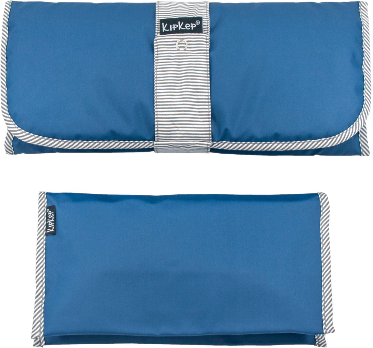 Kipkep napper verschoonset - denim blue - verschoonset - verschoonmatje en luier-etui - blauw - wasbaar - gerecyclede materialen