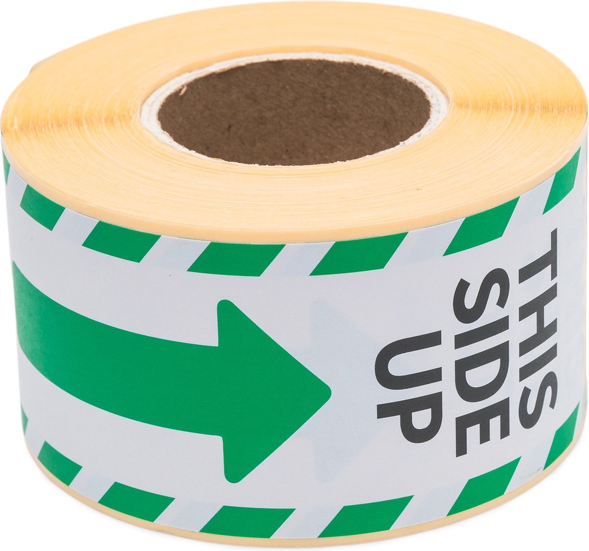 Raadhuis gevaaretiketten - this side up - groen wit - 250 stuks - sticker waarschuwing - rd-313005