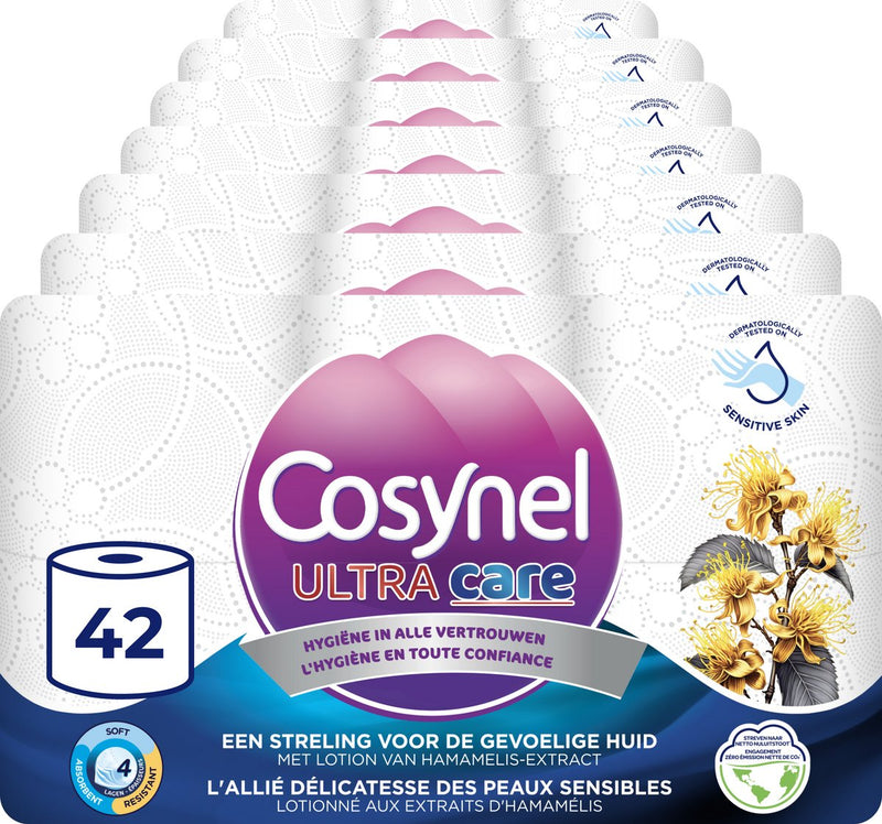 Cosynel ultra care toiletpapier - 42 rollen - wc papier (4-laags) - voordeelverpakking