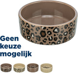 Trixie voerbak drinkbak leo kat keramiek panterprint assorti - afbeelding 1
