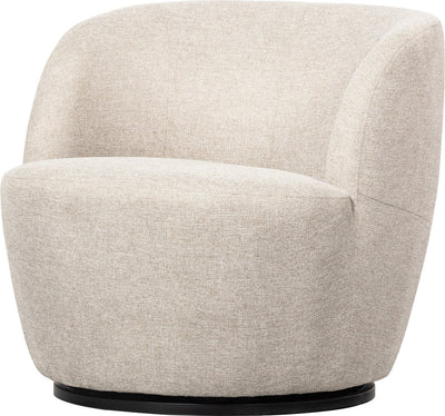 Woood serra draaifauteuil - polyester - off white - 68x70x77