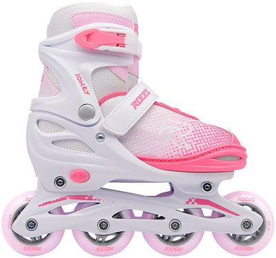 Roces jokey x girl verstelbare inline skates - wit roze - maat 30-33