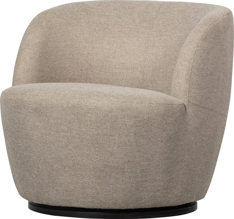 Woood serra draaifauteuil - geweven stof - zand - 68x70x77
