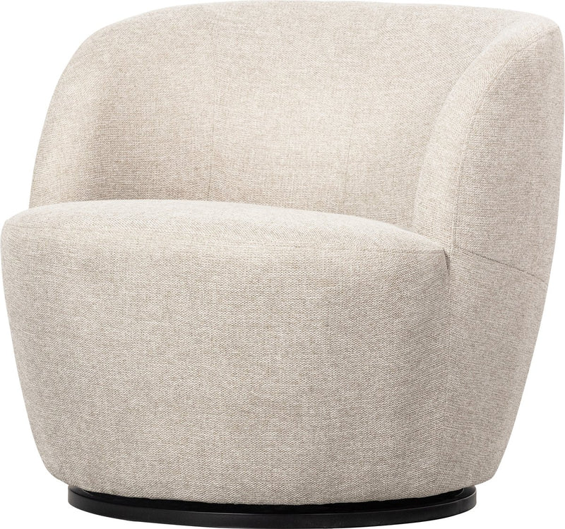 Woood serra draaifauteuil - polyester - off white - 68x70x77