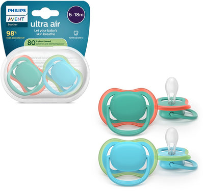 Philips avent ultra air – ademend en lichtgewicht fopspeen (6-18 mnd) – 2 stuks - scf087 10