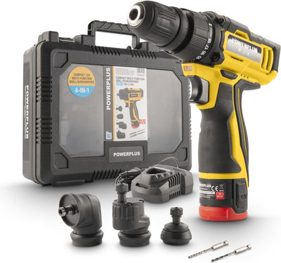 Powerplus compacte 4-in-1 multifunctionele schroevendraaier 12v powxbox001 – incl. batterij 12v en 2.0ah lader