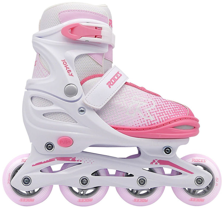 Roces jokey x girl verstelbare inline skates - wit roze - maat 26-29