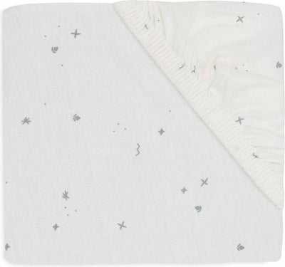 Jollein baby - hoeslaken jersey 70 75x140 150cm - ledikant babybed - zacht katoen - twinkling sea green