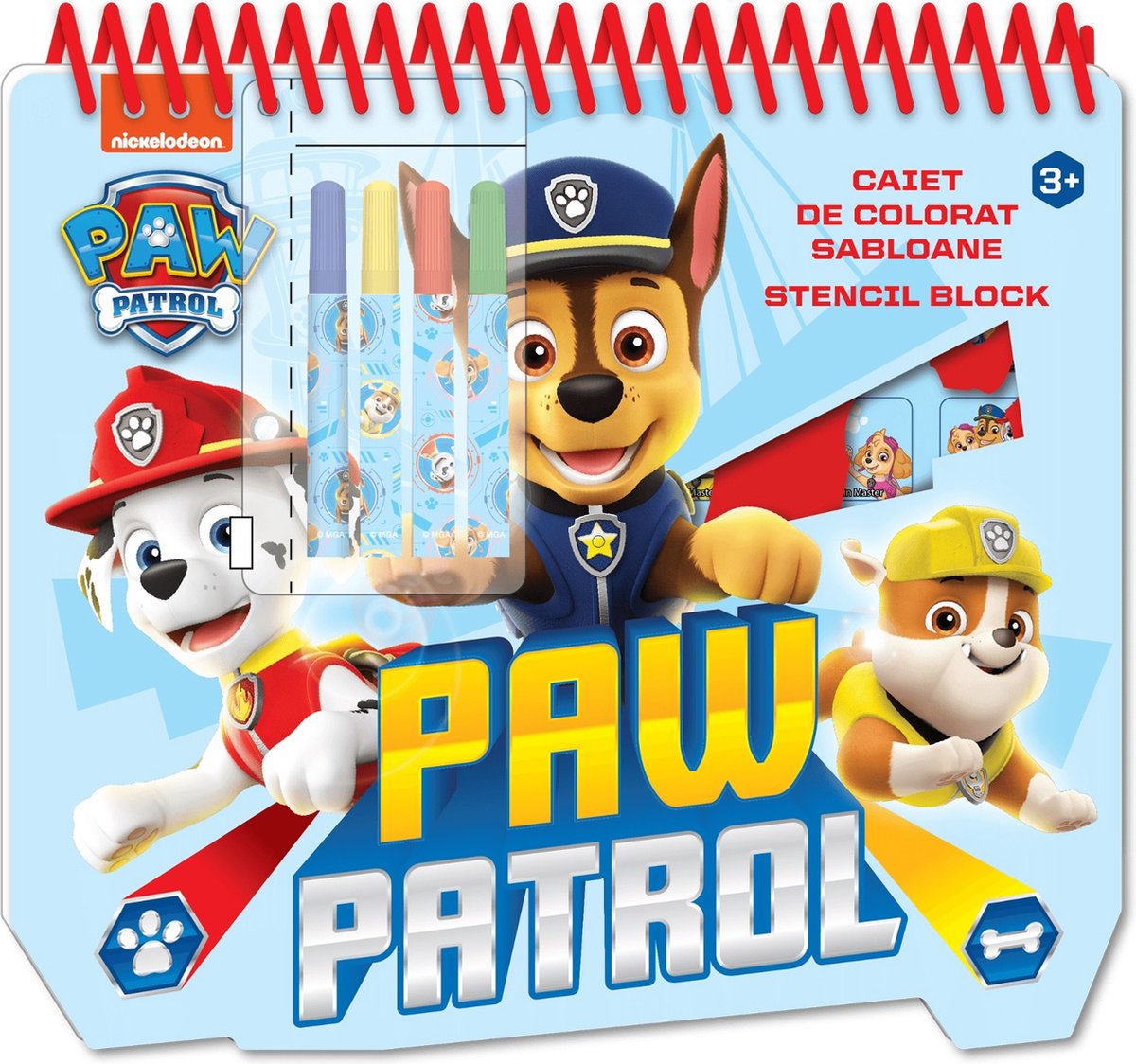 Paw patrol kleurblok met stiften + stickers + sjabloon
