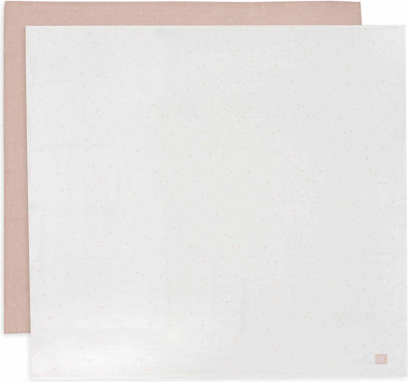 Jollein hydrofiele doek large 115x115cm twinkling wild rose (2pack)