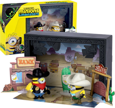 Moose minions monsters - old western filmstudio - incl. 2 minions figuurtjes en western-accessoires