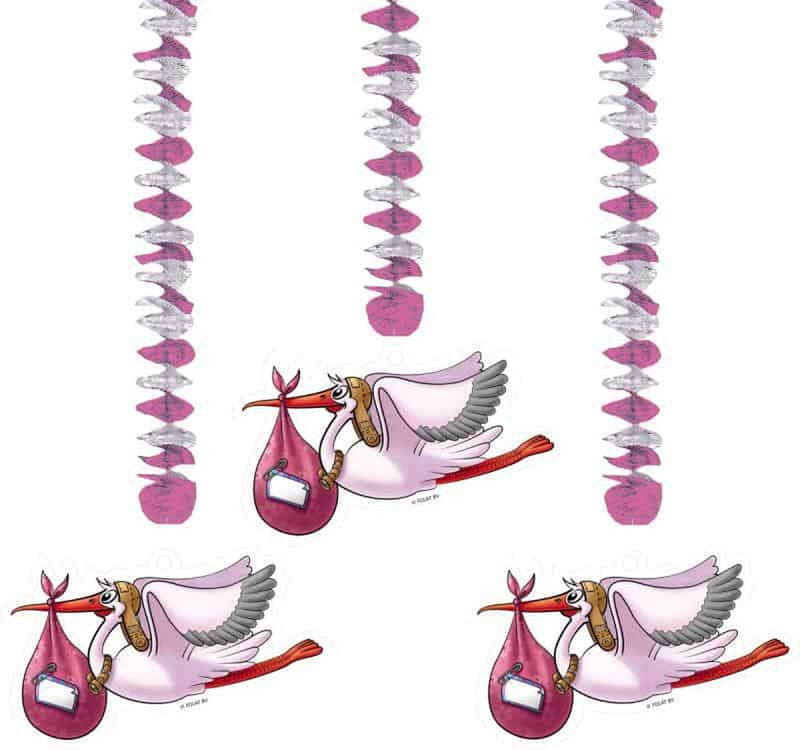 Folat party products roze hangdecoratie, 3st.