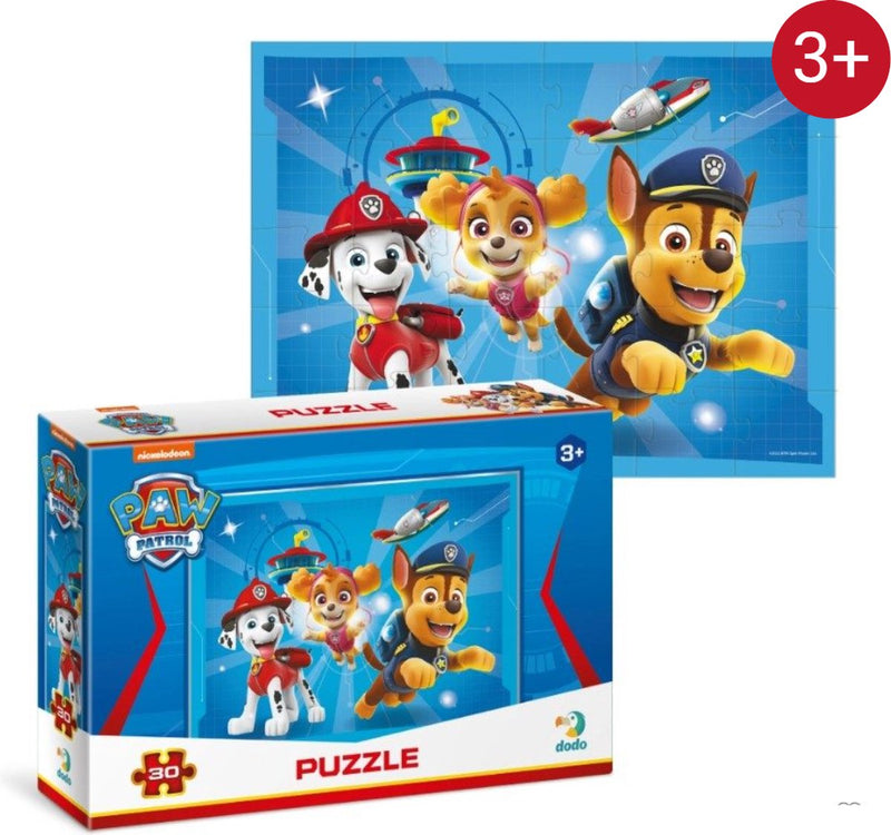 Dodo toys paw patrol puzzel 3+ - 30 stukjes - paw patrol speelgoed met chase - marshall - skye -rubble - paw patrol puzzel 3 jaar