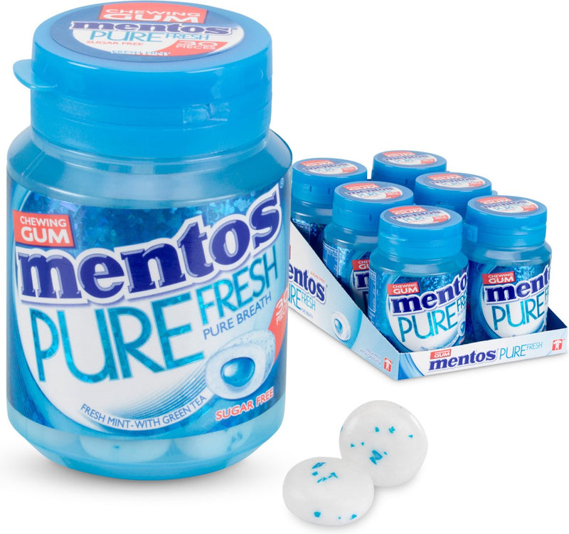 Mentos gum pure fresh freshmint - kauwgom - suikervrij - 1x6stuks