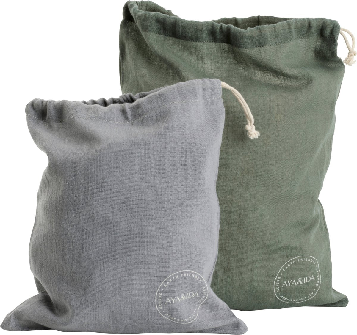 Aya ida aya ida - cotton bags - katoenen tas - lunchbox - herbruikbaar - dark grey tropical green