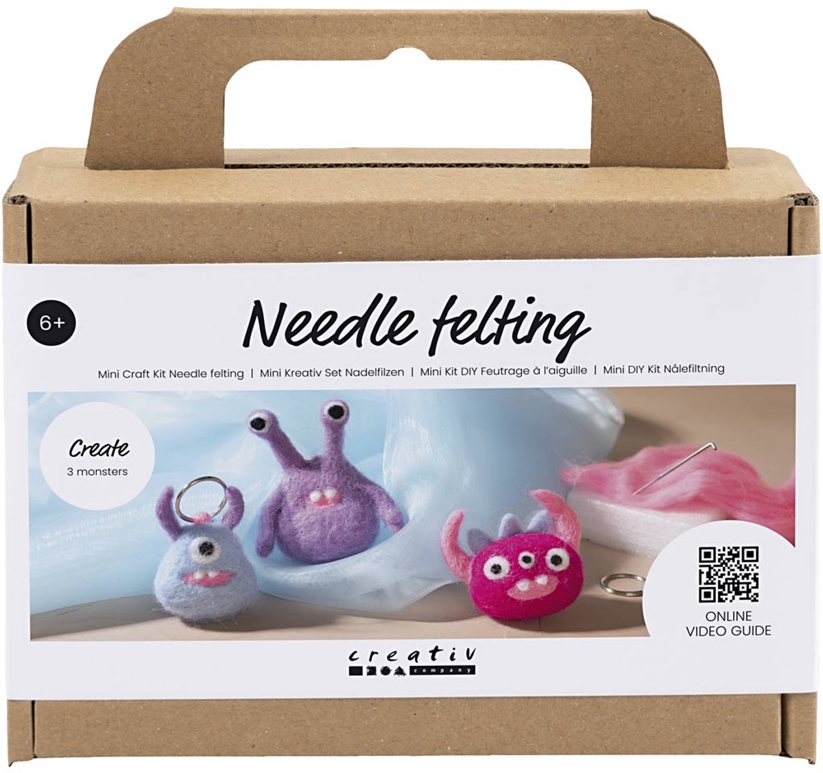 Creativ company mini hobbyset naaldvilten monster maken