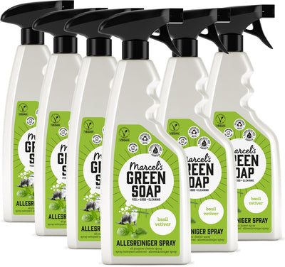 Marcel's green soap allesreiniger spray - basilicum vetiver - 6 x 500ml