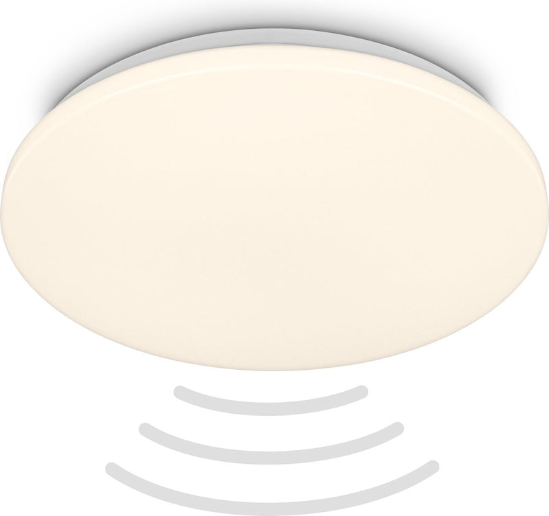 Briloner - led badkamerlamp - badkamerverlichting met bewegingsmelder - warm wit licht - ø35 x 5.5 cm - wit