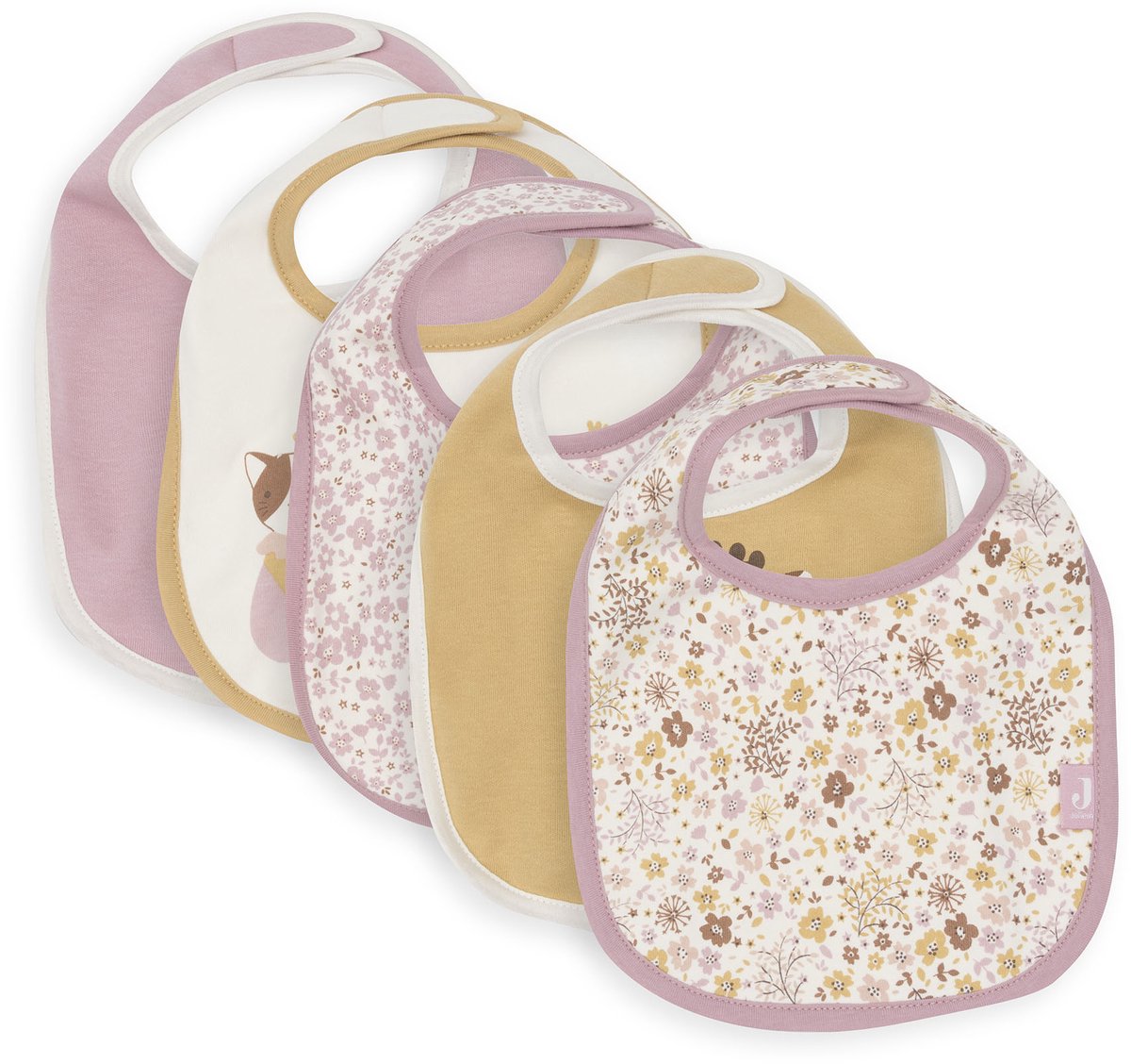 Jollein slabbetjes waterproof - 5 stuks - 30 cm - flower fairies