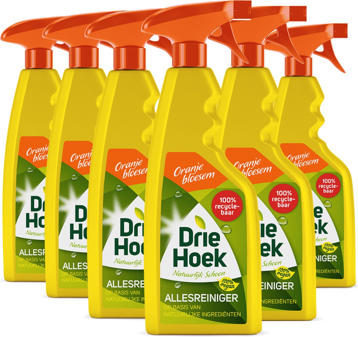 Driehoek vloeibare zeep allesreiniger spray - oranjebloesem - 6 x 500ml