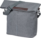 Basil City Shopper - fietsshopper, grijs melee, 14-16L, vegan leder, waterkerende vouwsluiting, reflectie - afbeelding 1