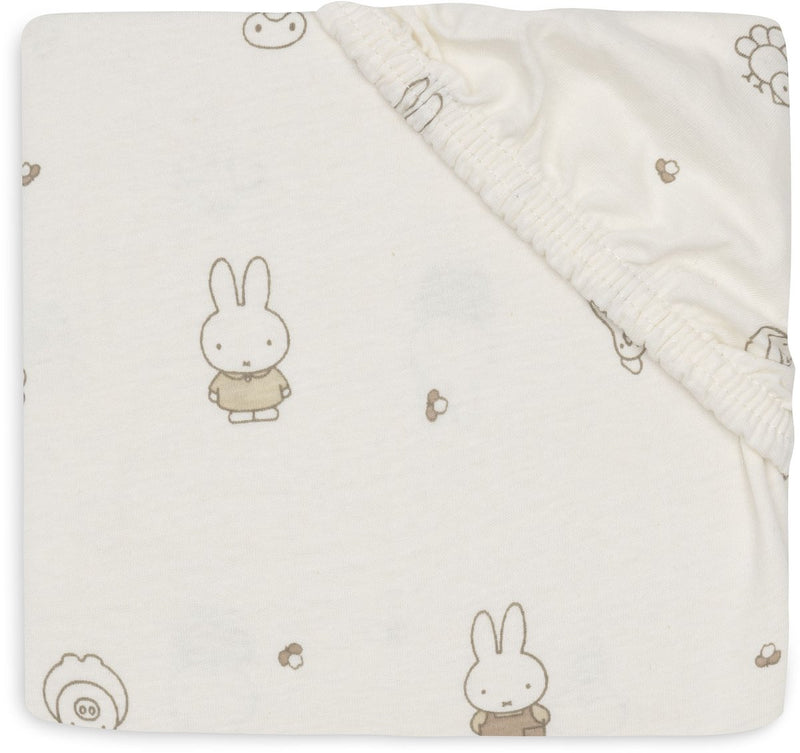 Jollein hoeslaken ledikant - 60x120cm - jersey - miffy family farm`