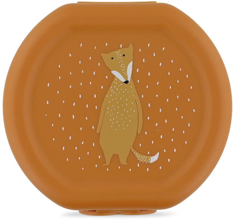 Trixie set van twee snackdoosjes met clip - mr. fox - makkelijk te openen – bpa-vrij – voor school en onderweg