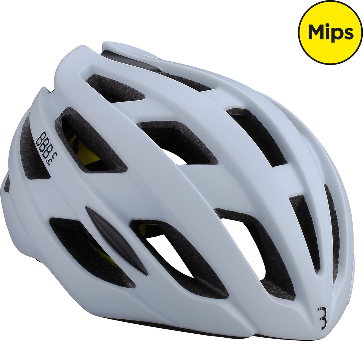 Bbb cycling hawk mips racefiets helm - wielrenhelm - fietshelm volwassenen - mat wit - maat l - fietshelm mips - bhe-153