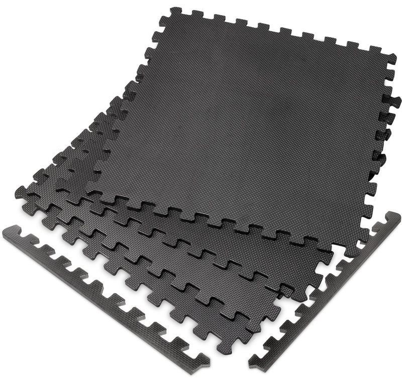 Virtufit fitness vloermat puzzelmat set - 120 x 120 cm - 1,2 cm dikte - 4 stuks - eva-foam - anti-slip - geluidsdempend