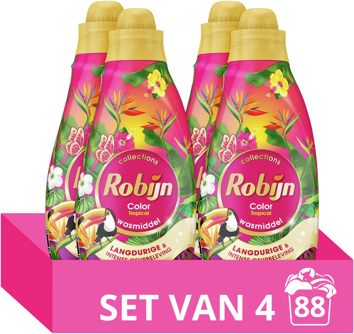 Robijn klein krachtig collections vloeibaar wasmiddel - tropical - 4 x 22 wasbeurten