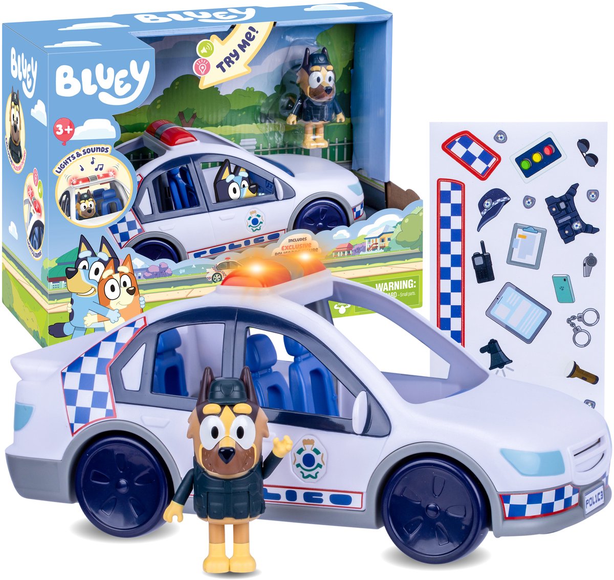 Moose toys bluey politieauto met licht geluid