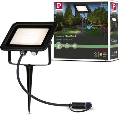 Paulmann plug shine led-tuinspots fluter losse spot ip65 3000k 15,5w zwart