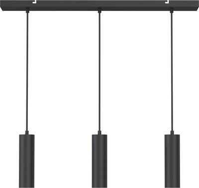 Calex hanglamp - gu10 - 3-lichts - plafondlamp - mat zwart - eetkamer - keuken - eettafel - excl. lichtbron