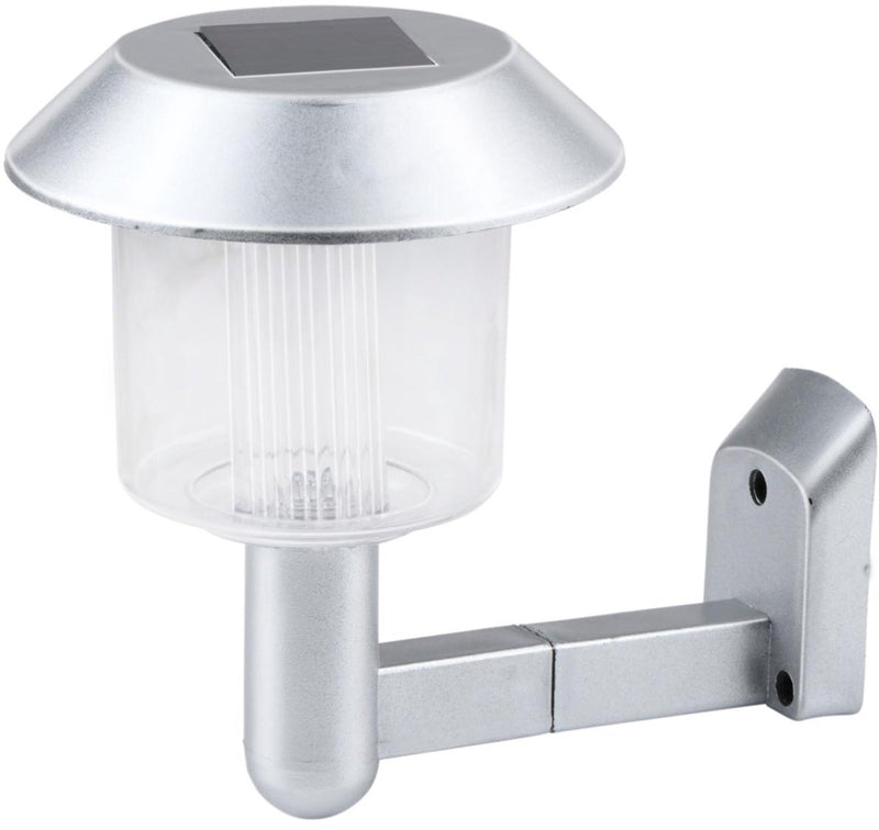 Grundig solar wandlamp - solar lamp voor buiten met automatische verlichting - solar muurlamp met 6-8 uur brandduur en cool white licht - wandlamp zonne-energie inclusief batterij - 13.5 x 9 x 12 cm - zilver