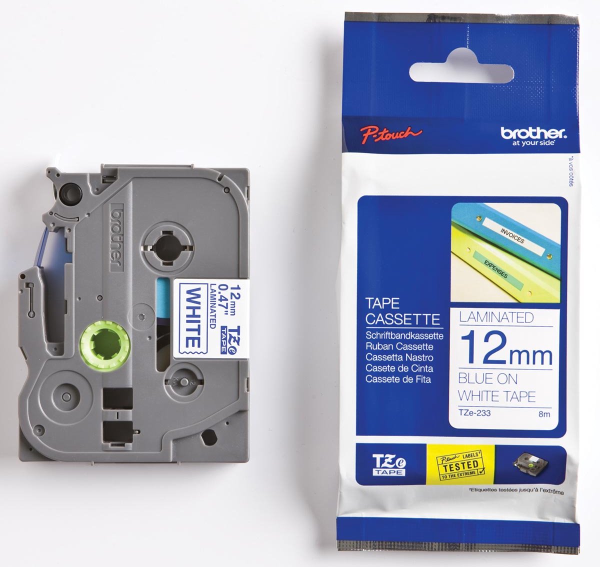 Brother laminated tape tze233 white