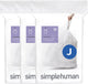 Simplehuman code j afvalzakken - 40 liter - 60 stuks - met trekband - wit