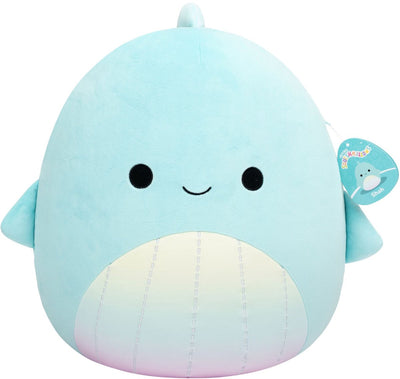 Jazwares squishmallows - large plush (shah - teal whale w rainbow belly) - 40cm plush