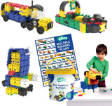 Clics build play 10-in-1 bouwblokken– duurzaam speelgoed gemaakt van gerecycleerde kunststof- bouwset 10 in 1 - speelgoed 4,5,6,7,8 jaar jongens en meisjes- educatief speelgoed- montessori speelgoed- constructie speelgoed - afbeelding 1